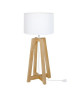 KALMAR Lampe a poser Bois de hetre  22x22x50cm  Naturel/Blanc Cylindre