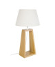 MIKELLI Lampe a poser Pyramide bois hetre  22x22x42cm  Bois/Écru Tambour