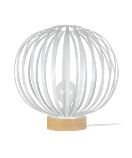 LAMELLES DAVOS Lampe a poser acier  36x36x35cm  Blanc