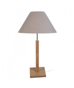 HOD Lampe a poser Bois hetre acier  30x30x54cm  Taupe/Taupe Empire