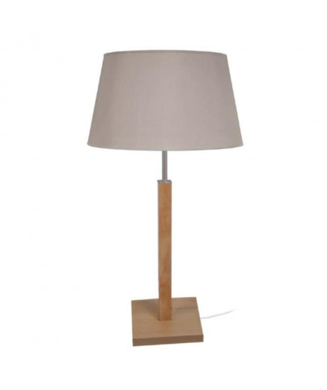 HOD Lampe a poser Bois hetre acier  30x30x54cm  Taupe/Taupe Tambour