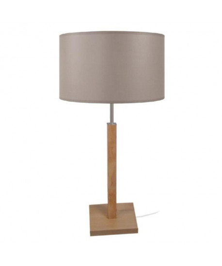 HOD Lampe a poser Bois hetre acier  30x30x56cm  Taupe/Taupe Cylindre