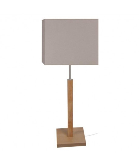 FRIGGA Lampe a poser Bois hetre acier  20x20x51cm  Bois Naturel/Taupe