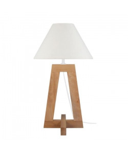 VILI 1 Lampe a poser Bois hetre acier  30x30x54cm  Bois Naturel/Écru