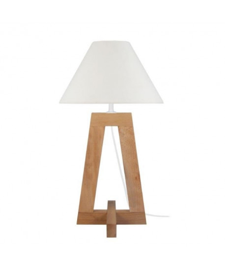 VILI 1 Lampe a poser Bois hetre acier  30x30x54cm  Bois Naturel/Écru