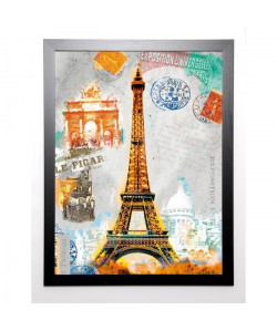 JULES Image encadrée Paris Vintage 67x87 cm Multicolore