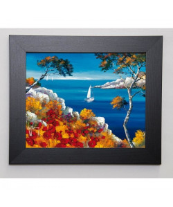 KEIFLIN ROGER Image encadrée Promenade vers les calanques 31x37 cm Multicolore