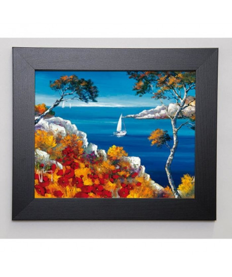 KEIFLIN ROGER Image encadrée Promenade vers les calanques 31x37 cm Multicolore