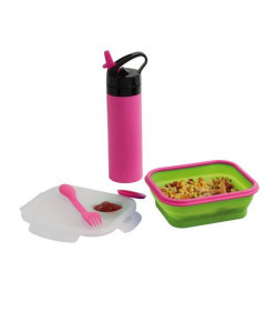 BE NOMAD MEN326P Set lunch box et gourde silicone  Rose