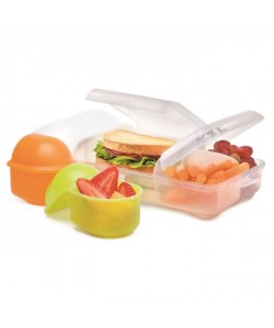 Lunch box 3 compartiments 17x30 cm  Transparent  Plastique