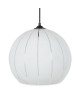 CLÔ  verre Lustre  suspension verre Globe,diametre 30 cm, décor lignes verticales, opale