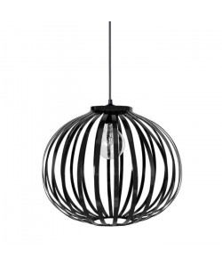 DAVOS Lustre  suspension lamelles forme boule noire Ř36 cm  E27 40W