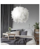 PLUME Suspension a ampoule incandecente  Ř 36 x H 120 cm  Blanche  Finition plume  E14 40W non fournie