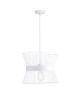 Lustre  suspension cage métal E27 60W diametre 35,3 cm x hauteur 29,7 cm blanc