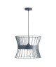 Lustre  suspension cage métal E27 60W diametre 35,3 cm x hauteur cage 29,7 cm gris