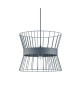 Lustre  suspension cage métal E27 60W diametre 35,3 cm x hauteur cage 29,7 cm gris