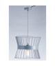 Lustre  suspension cage métal E27 60W diametre 35,3 cm x hauteur cage 29,7 cm gris