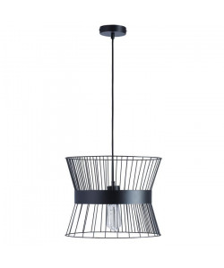 Lustre  suspension cage métal E27 60W diametre 35,3 cm x hauteur 29,7 cm noir