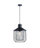 Lustre  suspension cage métal E27 60W diametre 31 cm x hauteur cage 43,7 cm noir