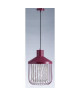 Lustre  suspension cage métal E27 60W diametre 31 cm x hauteur 43,7 cm rouge