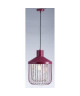 Lustre  suspension cage métal E27 60W diametre 31 cm x hauteur 43,7 cm rouge