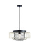 Lustre  suspension cage métal E27 60W diametre 45 cm x hauteur 20,7 cm noir et doré