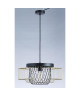 Lustre  suspension cage métal E27 60W diametre 45 cm x hauteur 20,7 cm noir et doré