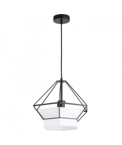 Lustre  suspension cage métal E27 60W Diametre 33,6 cm x hauteur 28 cm noir