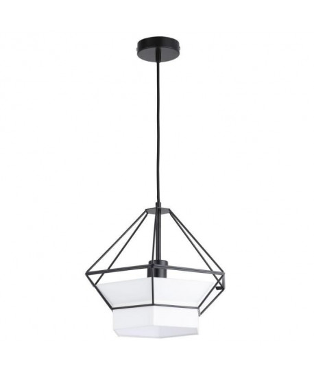 Lustre  suspension cage métal E27 60W Diametre 33,6 cm x hauteur 28 cm noir