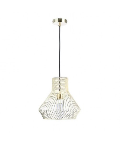 Lustre  suspension cage métal E27 60W diametre 29 cm x hauteur 27,7 cm doré