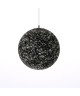 BAYA Lustre  suspension boule rotin Ř35cm noire.  Hauteur plafond 140 cm