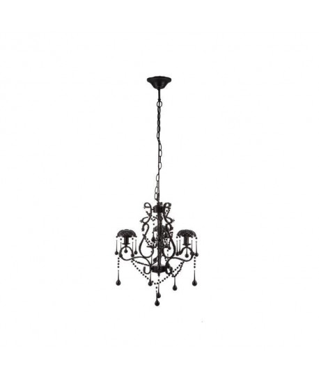 Lustre baroque 3 lumieres  Ř 45 cm  Noir