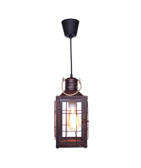 Lustre en bois couleur rouille  L 135 cm