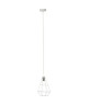 Lustre  suspension filaire Leonid en acier diametre 20,5 cm E27 60W blanc et gris