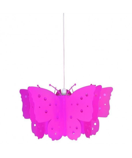 Lustre  suspension forme papillon Butterfly Ř44 cm E27 60 W rose