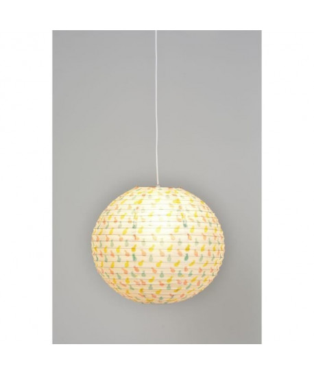 BALL IMPRIMÉ Suspension boule  Ř 40 x H 40 cm  Blanc imprimé ananas