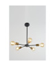 PIER Suspension 5 lumieres D 49 x H 54 cm Noir et laiton