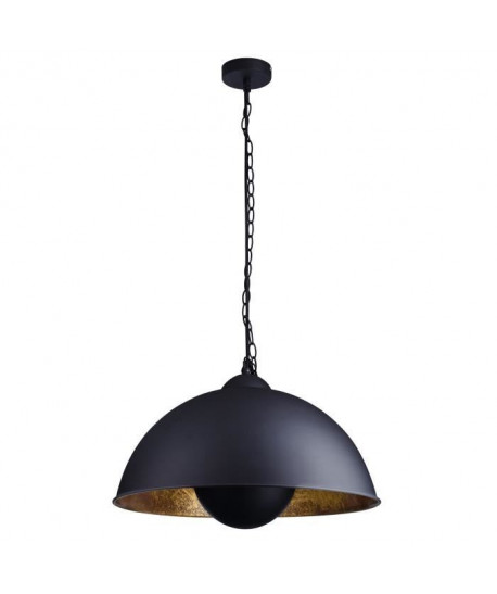 Suspension en métal  H 129 Ř 40 cm  Noir et doré