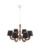 Lustre 6 lampes Bois naturel 63x63x96 cm Marron