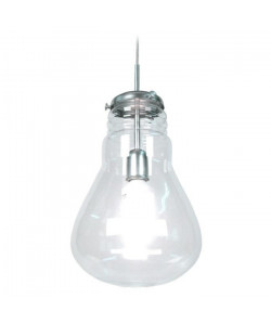 Lustre  suspension verre, forme ampoule traditionel