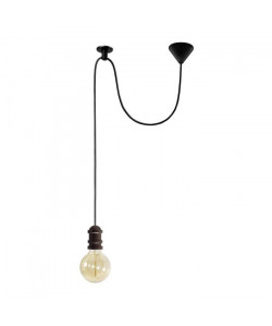 Suspension Norwich  Lustre, câble 150 et fixation au plafon  Noir / Bronze  E27