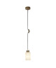 Lustre  suspension a 1 lumiere Nature E27 60W blanc et chene