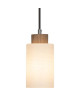 Lustre  suspension a 1 lumiere Nature E27 60W blanc et chene