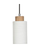 Lustre  suspension a 1 lumiere Nature E27 60W blanc et chene