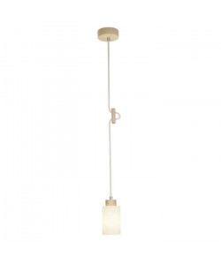 Lustre  suspension a 1 lumiere Nature E27 60W blanc et bouleau