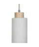 Lustre  suspension a 1 lumiere Nature E27 60W blanc et bouleau