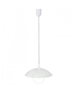 BRILLIANT Lustre  suspension Bona avec motif floral diametre 40 cm E27 60W acier et blanc