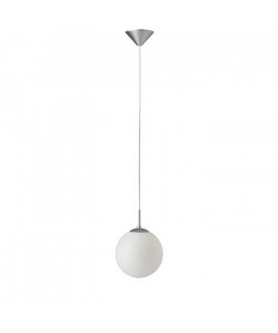 FANTASIA Lustre  suspension boule Diam: 20 cm coloris argent/blanc