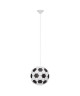 Lustre  suspension papier Soccer motif football diametre 30 cm E27 60W noir et blanc.Chambre enfant