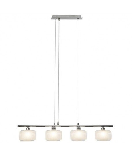 FONDA Suspension a 4 lumieres en métal et verre chromé  110x80 cm  33W G9